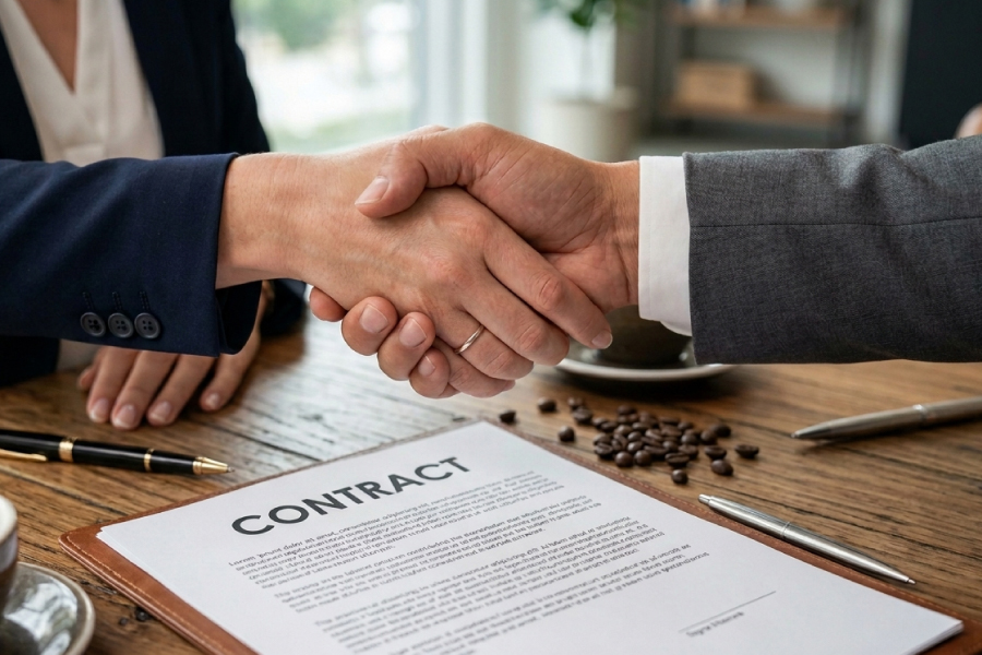 Mẫu hợp đồng xuất khẩu cà phê đơn giản & thông dụng nhất 2026