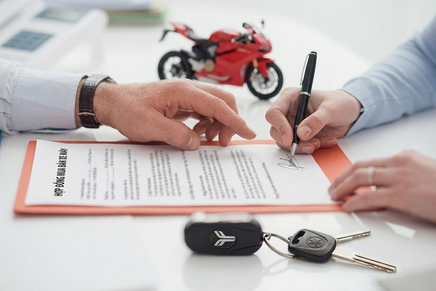 Hợp đồng mua bán xe gắn máy: Mẫu hợp đồng mới & điều cần lưu ý